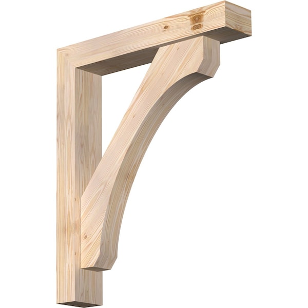 Ekena Millwork Legacy Block Smooth Bracket w/ Offset Brace, Douglas Fir, 5 1/2"W x 30"D x 36"H BKT0604X30X36LEC05SDF - main